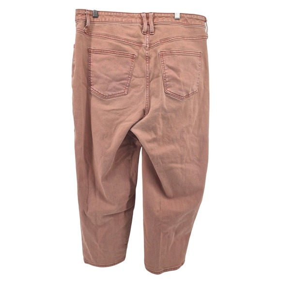 AVA & VIV Womens 16W Cropped Wide Leg Jeans Pink Wash Denim Fair Trade Certified - Picture 5 of 13